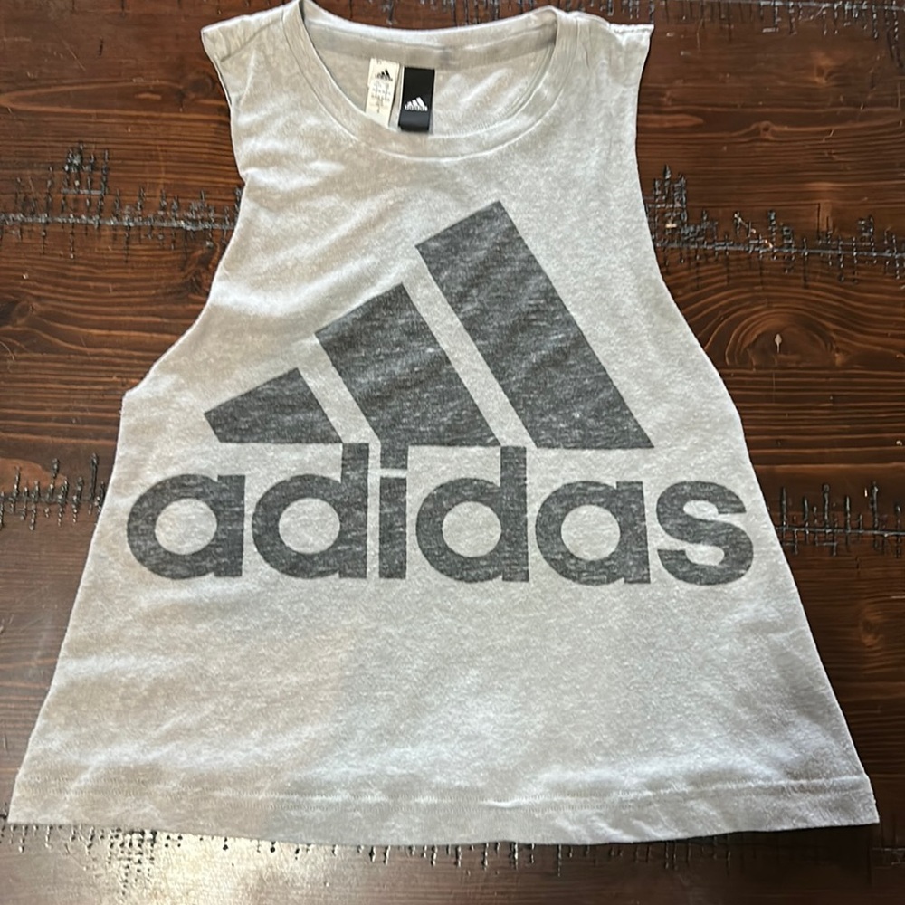 Adidas gray muscle tank